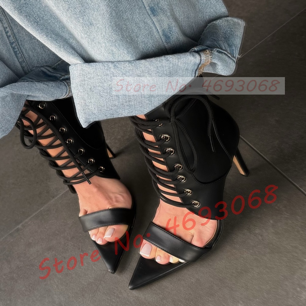 Crossfit Lady - Sexy Pointy Toe Cross Tied High