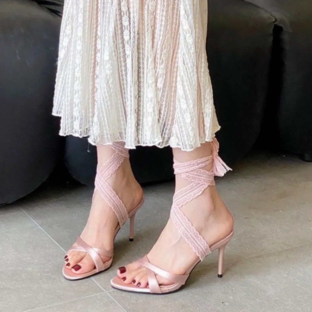 Ladies High Heel Sandals Lace  - Crossfit Lady ulasan dan harga